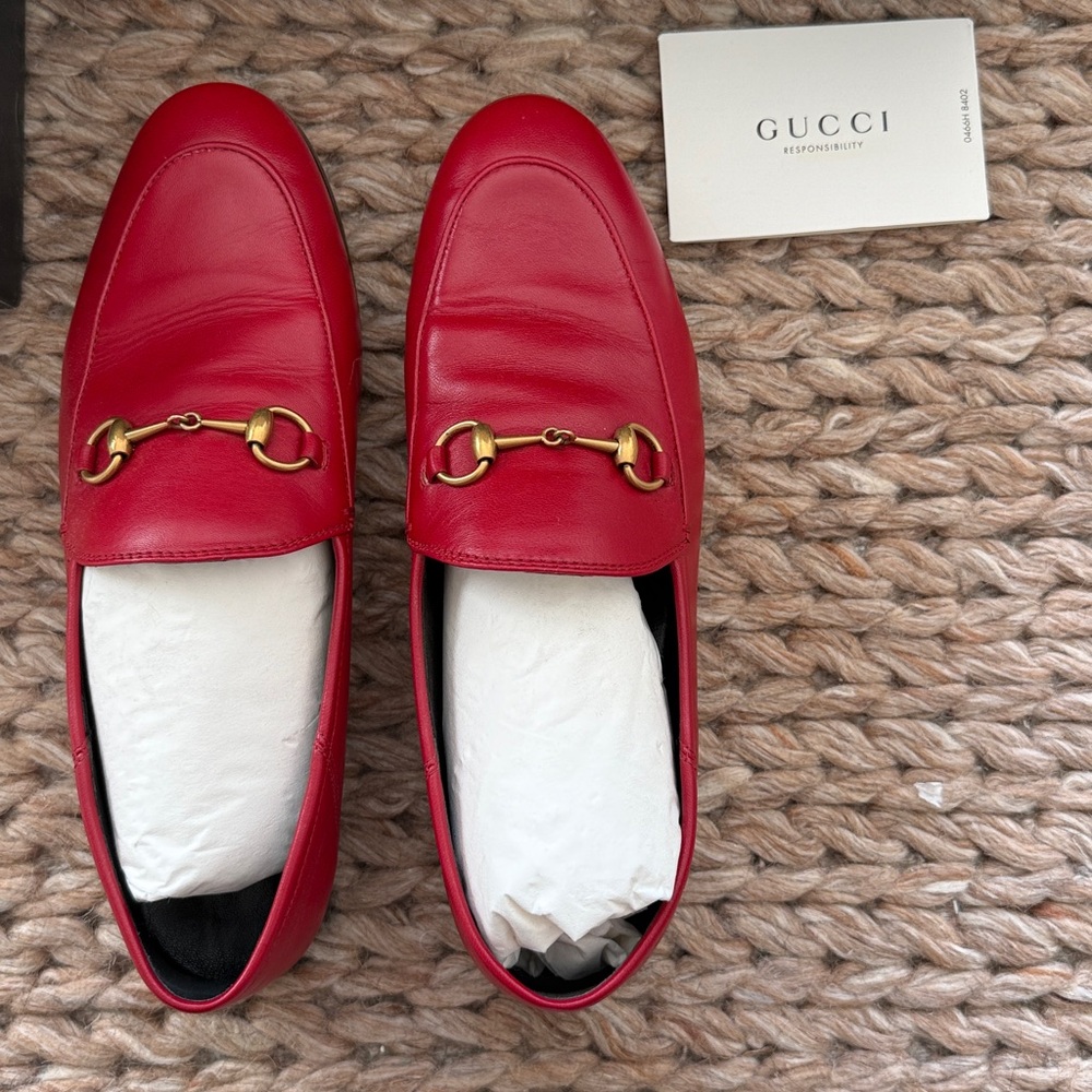 Gucci Red Slip-On Loafers - Picture 2 of 7